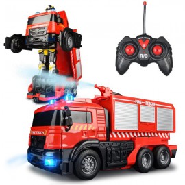 Távirányítós Transformers tűzoltóautó LED fényekkel és működő vízágyúval