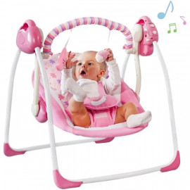  Hordozható baba hinta és pihenőszék önműködő ringató funkcióval – rózsaszín