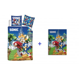 Sonic a sündisznó gyerek ágyneműhuzat + polár takaró