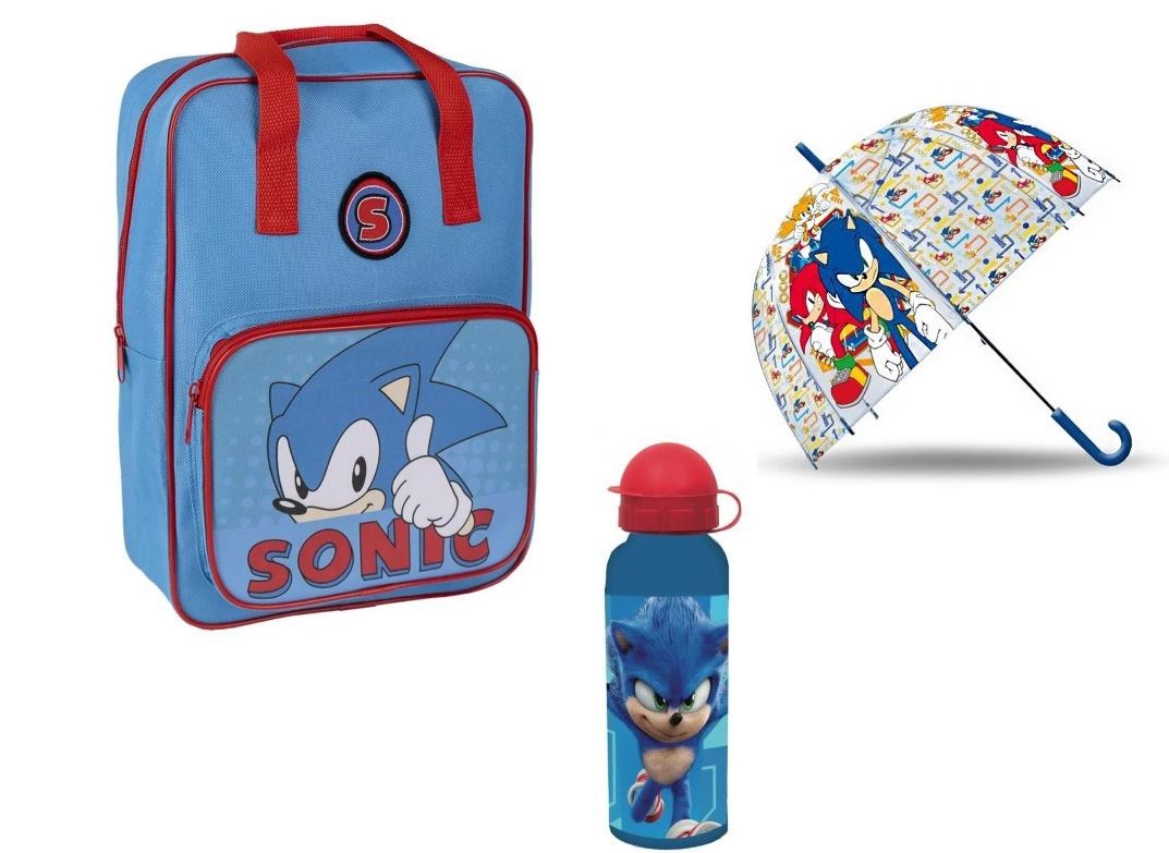 Sonic ovis szett (hátizsák,esernyő,kulacs)