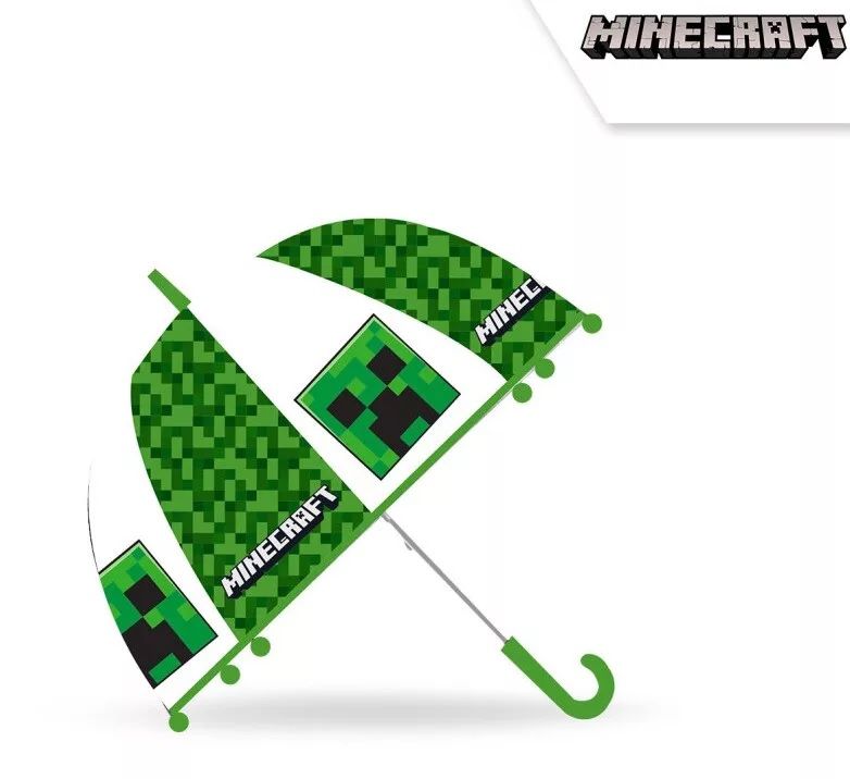 Minecraft gyerek átlátszó félautomata esernyő