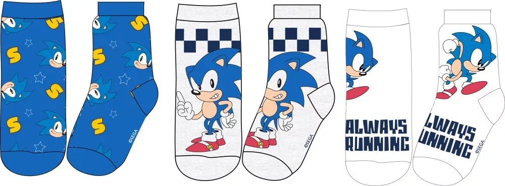 Sonic a sündisznó Running gyerek zokni 3DB