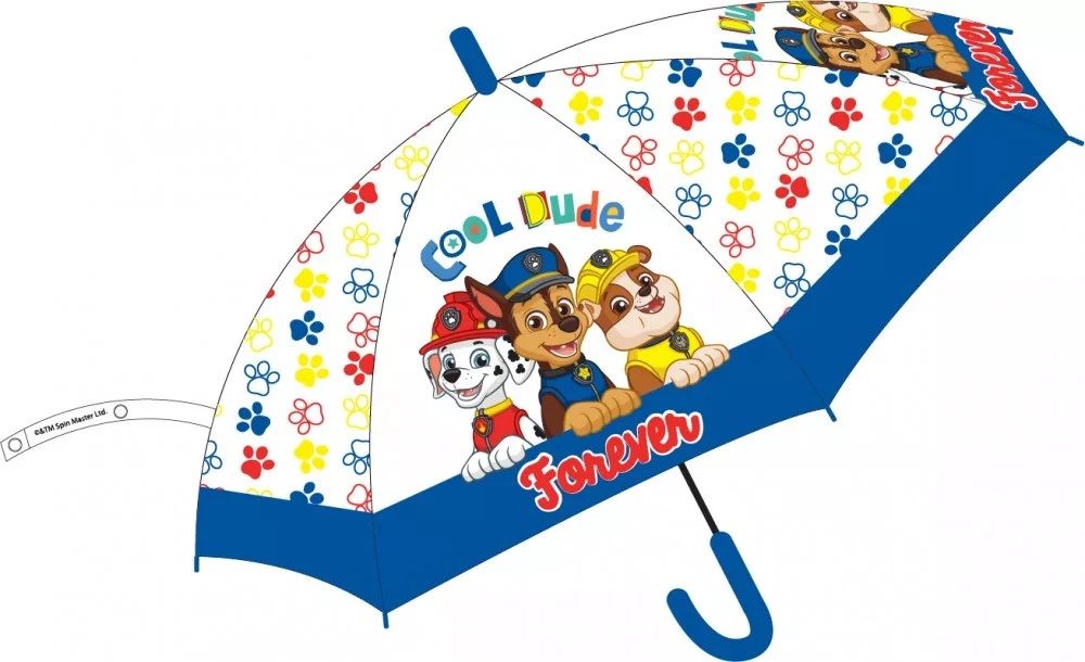 Mancs Őrjárat gyerek félautomata átlátszó esernyő